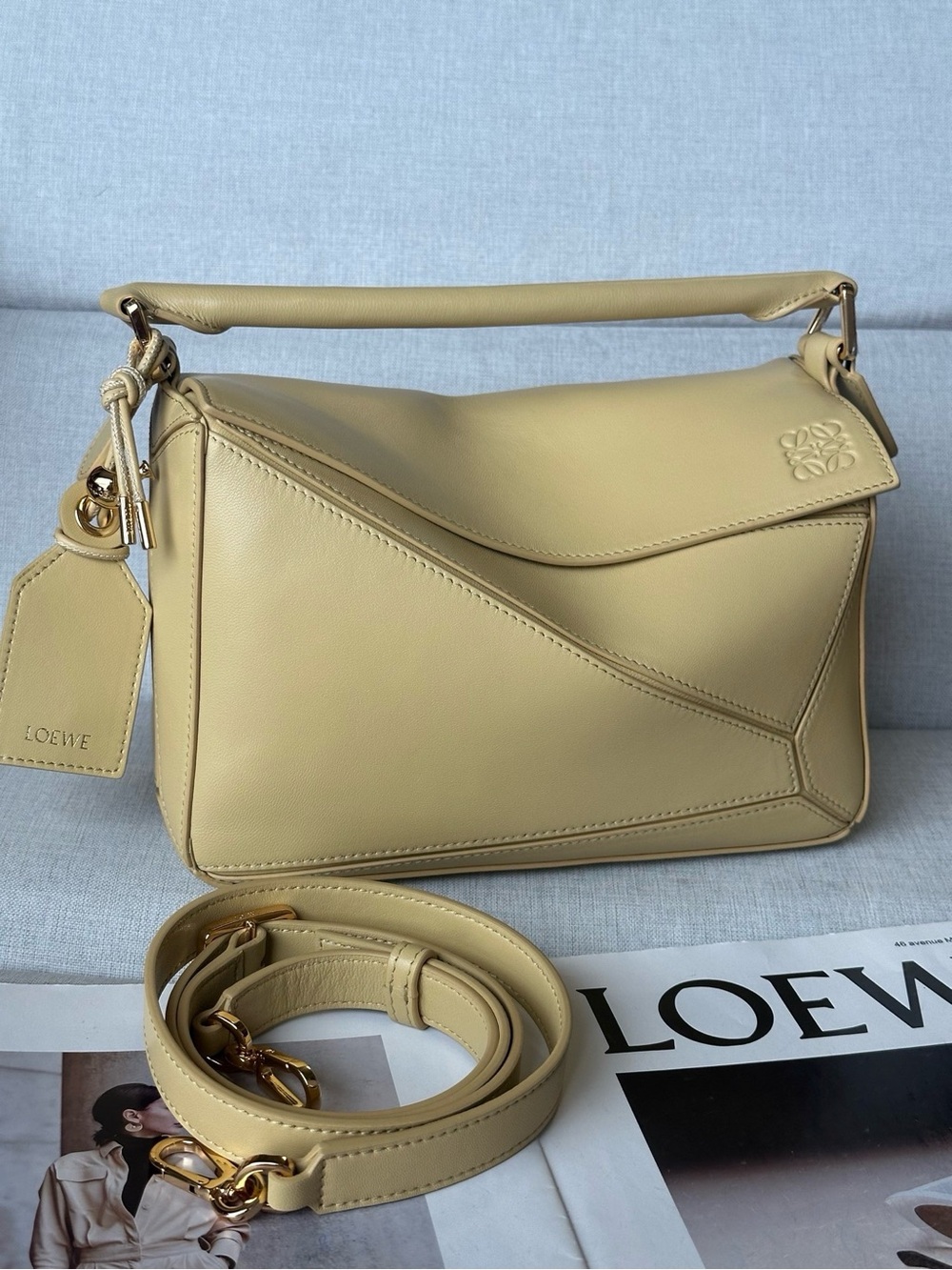 Loewe Puzzle Shoulder Bag in Pale Yellow